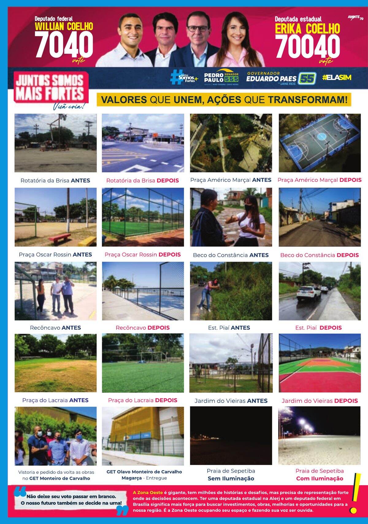 Valores que unem, ações que transformam: obras entregues com antes e depois